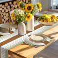 thumbnail image 4 of Sage Green Farmhouse Round 15 Inch Placemats Set of 8, Green Brown Striped HeatResistant Non Slip Place Mats for Dining Table, Wipeable Braided Kitchen Table Mats for Housewarming, 4 of 9