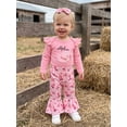 thumbnail image 4 of Cjfdfy Newborn Baby Girl Western Outfits,Letter Cowgirl Hat Embroidery Crew Neck Long Sleeve Romper Flare Pants Headband 3 Pieces Set,New Cowgirl In Town Letter Fall Winter Outfits, 4 of 9