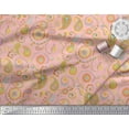 thumbnail image 3 of Soimoi Pink Cotton Duck Fabric Mandala & Paisley Print Sewing Fabric Yard 44 Inch Wide, 3 of 3