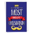 thumbnail image 1 of NobleWorks Handsome Husband - Birthday Greeting Card with Envelope (4.63 x 6.75 Inch) - C9331BDG, 1 of 5