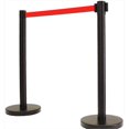 thumbnail image 1 of 14 Po. Base Plate Noir Poteau &amp; Couverture Ceinture Rétractable Stanchion - 13 Pi. Ceinture Rouge, 1 of 1