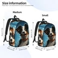 thumbnail image 3 of Honeii Playful Smile Cute Dog Print Canvas College Laptop Backpack, Durable Rucksack Travel Notebook Bag School Backpack Book Bag for Men Women-Medium, 3 of 7
