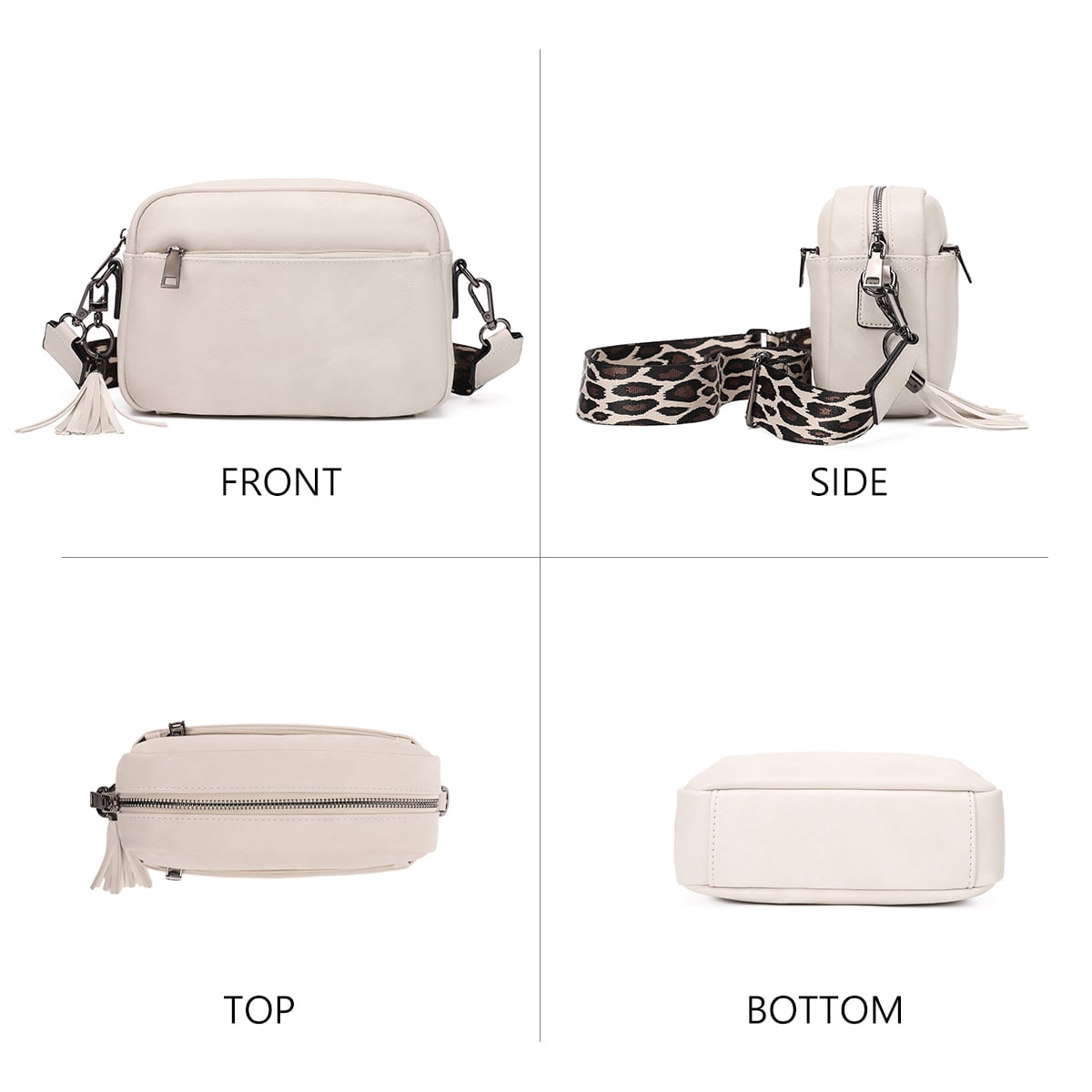 KL928 Soft Leather Crossbody Bag for Women Ladies Wide Strap Shoulder Bag Small Purses and Handbags