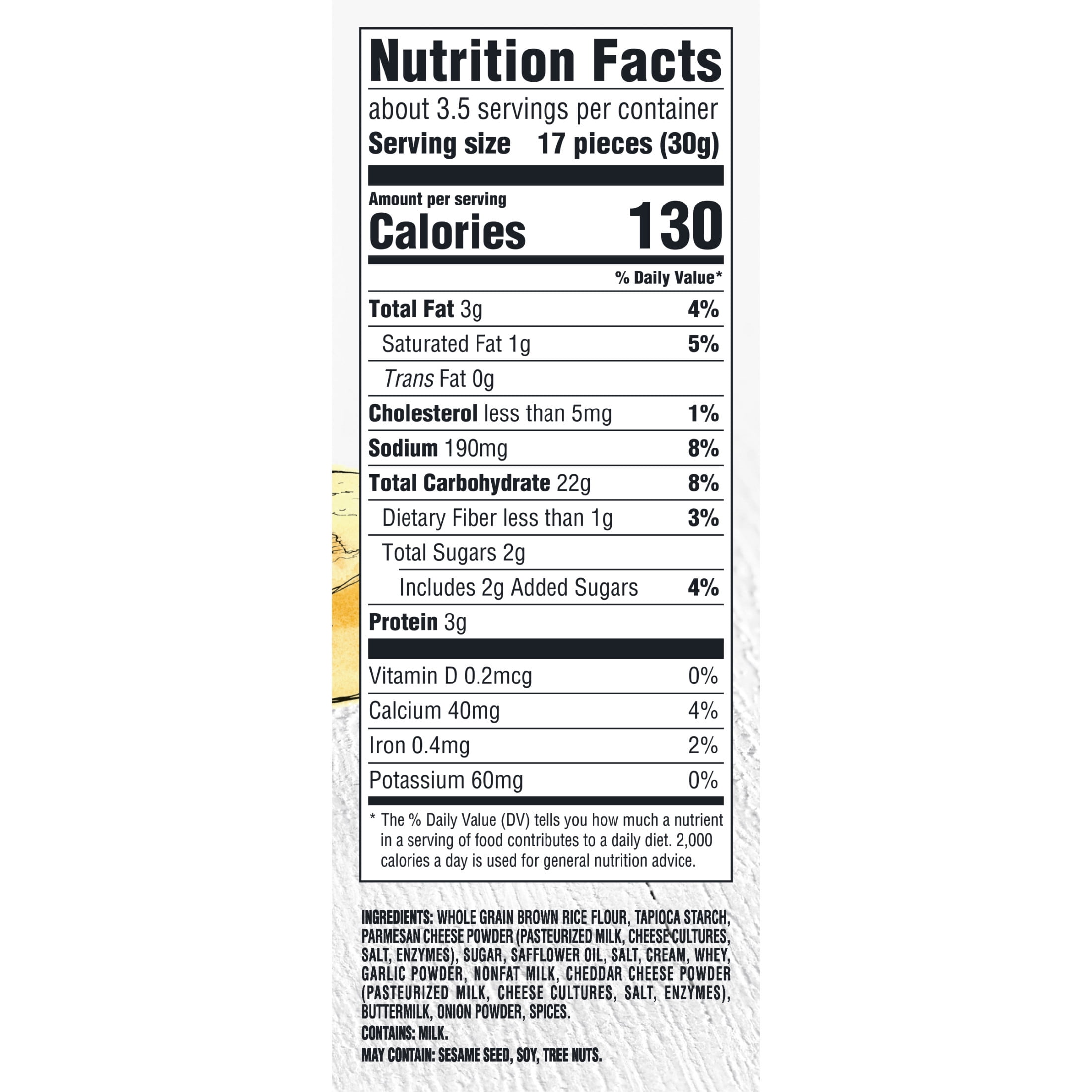 (3 pack) GOOD THINS Parmesan & Garlic Rice & Cheese Snacks Gluten Free Crackers, Snack Crackers, 3.5 oz