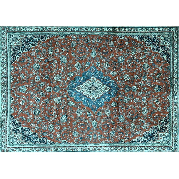 Ahgly Company Indoor Rectangle Persian Light Blue Traditional Area Rugs, 2' x 4'