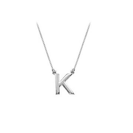 - Baby Charm Initial Pendant K 14K White Gold