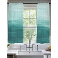 thumbnail image 2 of Abstract Ocean Sheer Curtains for Living Room Bedroom, Teal Gradient Oil Painting Texture Light Filtering Sheer Curtains, Rod Pocket Voile Window Drapes, 2 Panels Set 52"x 63", 2 of 7