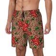 thumbnail image 1 of Fotbe Rose Mix Leopard 1 Traje de Baño para Hombre – Shorts de Natación de Secado Rápido con Forro y Bolsillos-Small, 1 of 6
