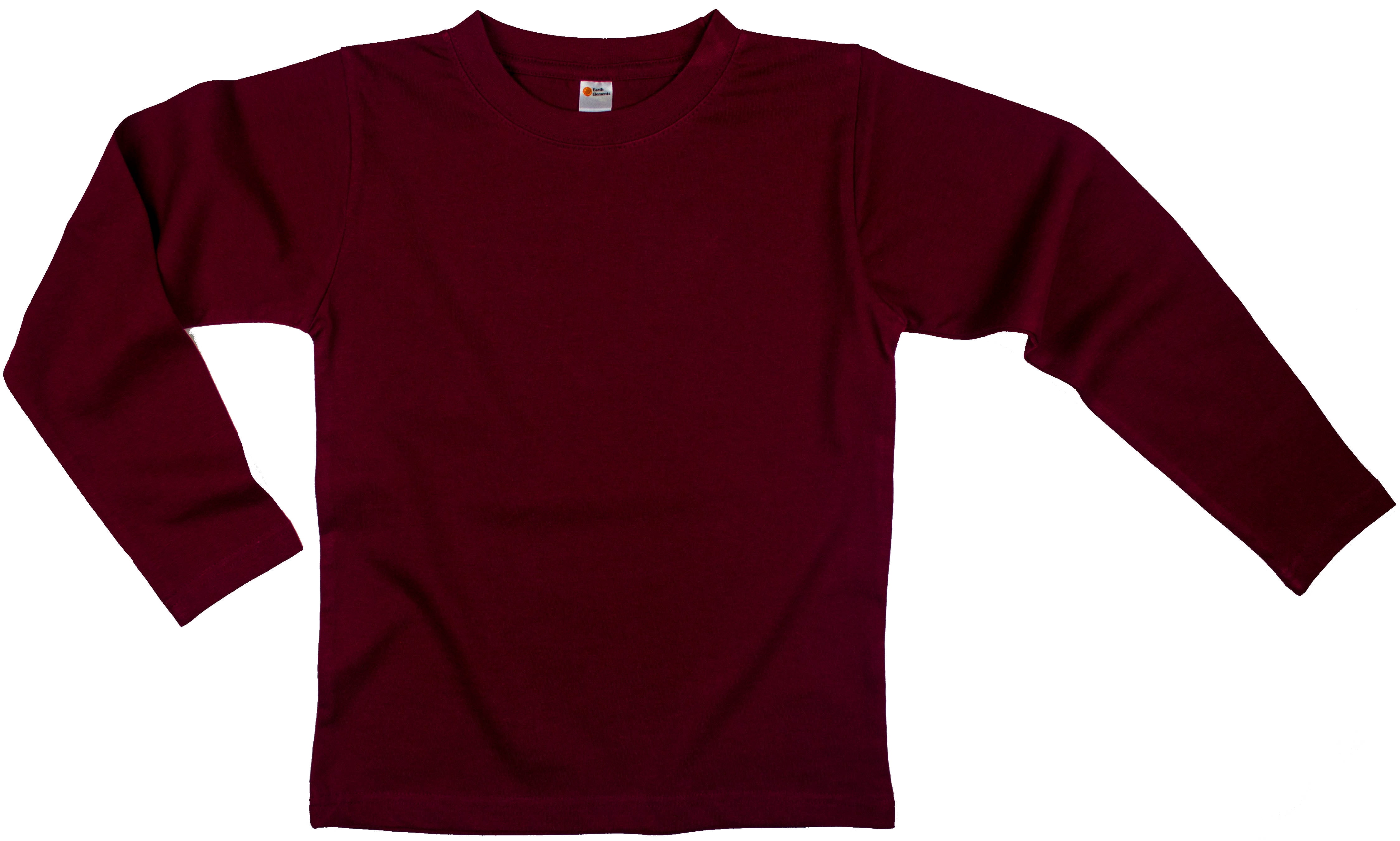 100% Cotton Earth Elements Little Girls' Round Neck Long Sleeve T-Shirt 