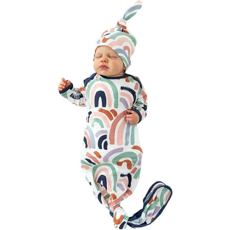 

Baby Be Mine Knotted Baby Gown Long Sleeve Infant Sleepwear Pajama Set ( Newborn 0-3 Months ) Newborn Baby Gown Baby Clothing