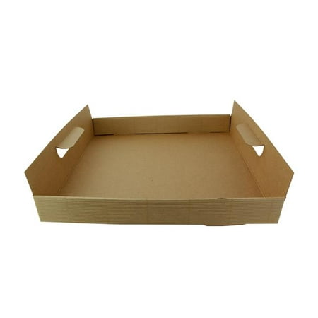 

Packnwood 210PAPTRAY39 15 x 11 x 1.7 in. Kraft Paper Tray with Handles - 100 Piece