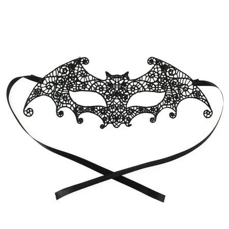Women Bat Shaped Costume Party Masked Ball Eyepatch Eyemask Lace Eye Mask Black