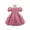 Pink, variant on Baby Girl Elegant Lace Dress Toddler Princess Party Gown with Puff Sleeves Embroidered Detailing for Infant Birthday and Formal Events