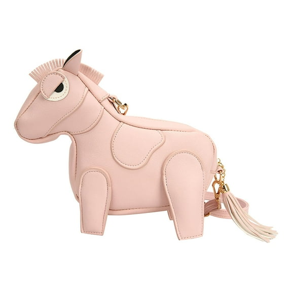 Sharplace Women's Horse Shoulder Bag Pouch Tote Bag with Zipper Closure Stylish Crossbody Bag Handbag for Walking Vacation Summer Gifts Pink