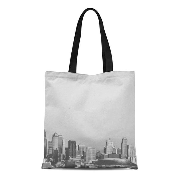 KDAGR Canvas Tote Bag Sky Skyline City Sale View Old Vintage Cheap Nyc Reusable Handbag Shoulder ...
