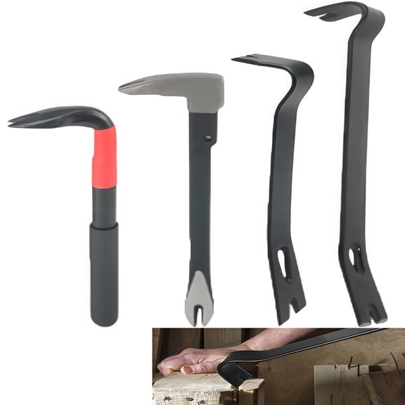 4PCS High Hardness Compact Pry Bar Tool for Nail Removal and Tire Repair
