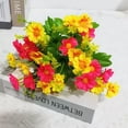 thumbnail image 2 of Naittoop Artificial Flowers Fake Silk Daisy with Green Leaves 28 Heads for Indoor Outdoor Home Wedding Party Decoration, Assorted Colors Daisy for Spring Summer Decoration 8.7*13 in Orange, 2 of 7