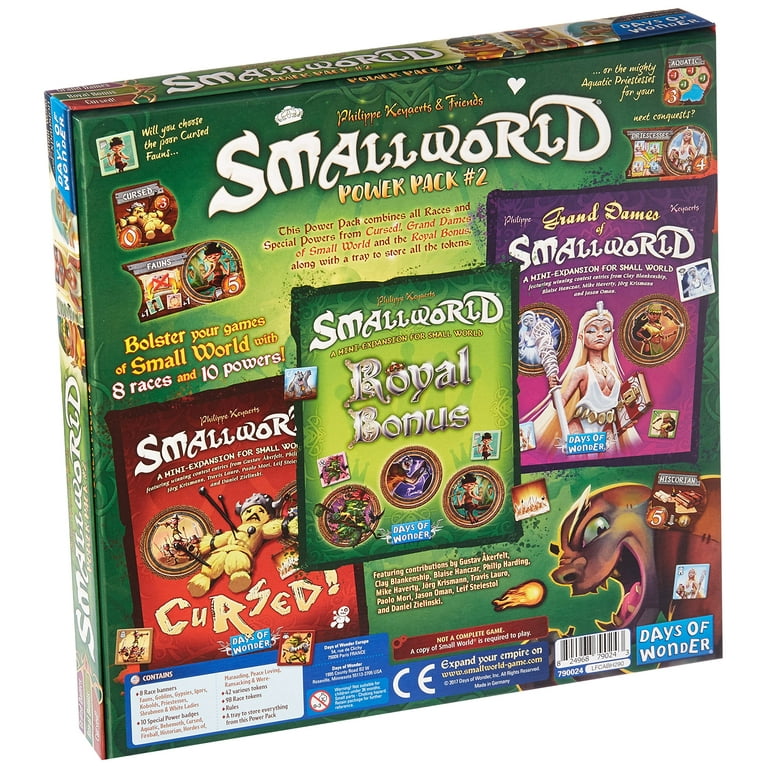 Small World Board Game Cursed! + Royal Bonus + Grand Dames of Small World POWER PACK #2 - Family Game for Kids & Adults, Ages 8+, 2-5 Players, 60 Min Playtime, Made by Days of Wonder Small World Board Game Cursed! + Royal Bonus + Grand Dames of Small World POWER PACK #2 - Family Game for Kids & Adults, Ages 8+, 2-5 Players, 60 Min Playtime, Made by Days of Wonder