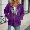 thumbnail image 2 of DHFJKG Womens Casual Zip Up Hoodies Oversized Fashion Butterfly Printed Comfort Long Sleeve Sweatshirts Trendy Pullover Tops For Women, 2 of 4