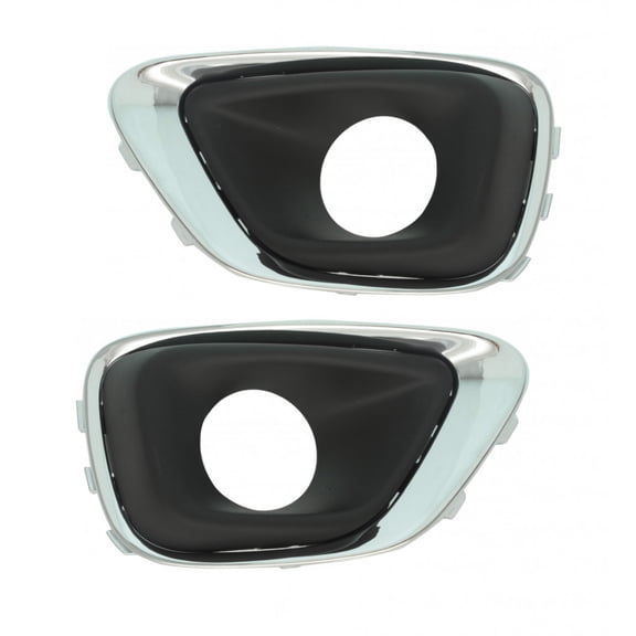 For Jeep Compass 2014 2015 2016 2017 Fog Light Bezel Driver and Passenger Side | Pair | Front | w/ Chrome Trim | Replacement For CH1038184, CH1039184 | 68213205AA, 68213204AA