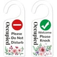 thumbnail image 2 of Paquete de 2 carteles para colgar en la puerta con la frase "No molestar", "Bienvenido", "Por favor, toca", letrero acrílico para colgar en la puerta, 2 of 8