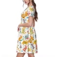 thumbnail image 2 of Vsdgher Robe Bohème Lapin pour Femmes Été 2025 Décontractée Midi Maxi Légère à Manches Courtes Col Rond Robe de Plage, 2 of 6
