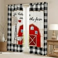 thumbnail image 2 of Rustic Farmhouse Cabin Curtains & Drapes 52"Wx84"L, Country Windmill Curtains Bedroom,Farm Cow Wooden Barn Door Blackout Curtains Black White Plaid Window Treatments Farmhouse Gifts For Women, 2 of 6
