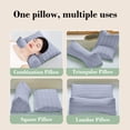 thumbnail image 4 of Multifunctional Triangular Neck and Lower Back Support Pillow, Natural Buckwheat Filling, Breathable Linen Cover, Removable Washable Case, 39x37x8 cm, Beige/Navy/Mint Green, 4 of 6