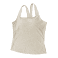 thumbnail image 6 of Soyumi Tank Top for Women Squre Neck Ribbed Basics Tops Racerback Fitted Bra Tanks Summer Beach Vest Clothes Cotton Cami Shirts Workout Going Out Shirts, Beige, 6 of 6
