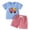 B01 Blue, variant on Back to School Toddler Boy 2 Pack Outfit Embroidery T Shirt and Shorts Set First Day of Preschool Kindergarten Clothes