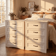 thumbnail image 2 of Aiho 4-Drawer Dresser for Bedroom, Wood Cabinet - White, 2 of 12