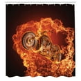thumbnail image 3 of Ambesonne Black Orange Shower Curtain, Dangerous Motorbike, 69"Wx84"L, Dark Orange Marigold, 3 of 4