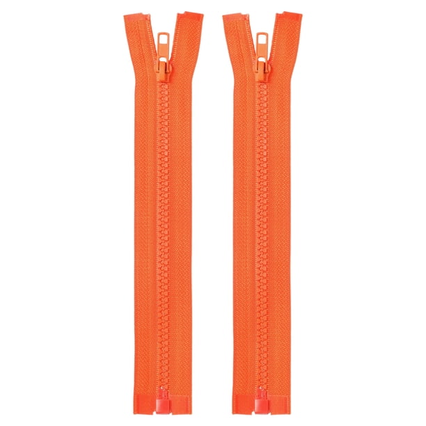 Uxcell 2Pcs Cremalleras de chaqueta de costura de 8 pulgadas, cremalleras de repuesto de resina para bolsa de manualidades, prendas de vestir, textiles para el hogar, ropa, Rojo Naranja