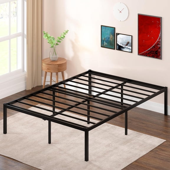 Elephance 18 Inch Queen Bed Frame with Storage Space No Box Spring Needed Metal Platform
