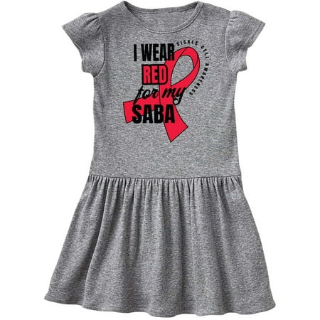 

Inktastic Sickle Cell Awareness I Wear Red For My Saba Gift Toddler Girl Dress
