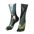 thumbnail image 6 of Uemuo Forest River Bald Eagle for 16in Socks, Cotton Socks Sports Socks Knee High Socks Comfortable Socks For Men, Women, 6 of 7