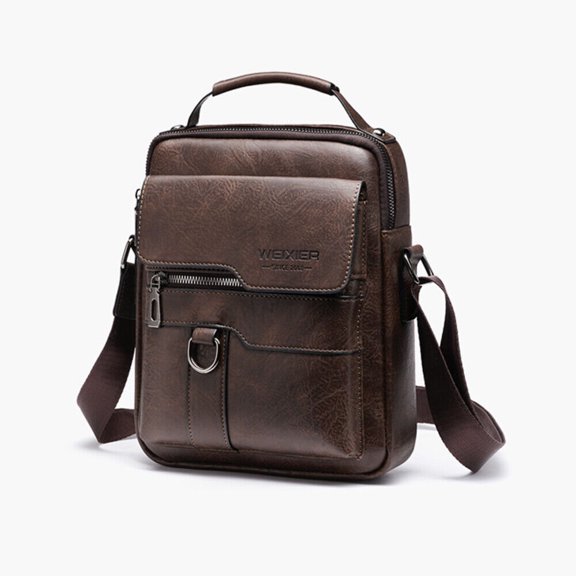 WEISIPU Men's Leather Cross Body Messenger Bag Shoulder Handbag Travel Work Business Bag