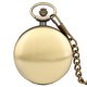 thumbnail image 1 of Reloj de bolsillo con colgante, reloj de bolsillo redondo, pulido, de cuarzo, con números simples, con cubierta lisa, elegante, de aleación, color dorado para hombres y mujeres, 1 of 5