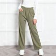 thumbnail image 5 of Jalioing Big Girls Straight Leg Sweatpants Solid Casual Loose Elastic Waist Open Bottom Joggers Workout Trousers, 5 of 6
