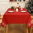 thumbnail image 6 of Rectangle Snowflake Christmas Tablecloth,Waterproof and Washable Holiday Decorative Table Cover for Outdoor Indoor Party Kitchen Dining Room, 13"*72", 6 of 7