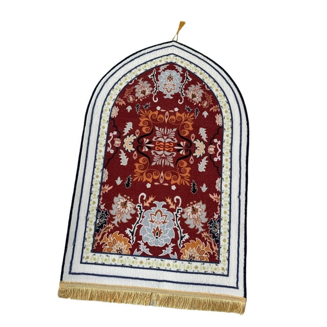 Rongfmy Tapis de Prière avec Pompons Tapis Tapis de Zone 70cmx110cm Portable de Collection pour Café B