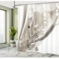 thumbnail image 4 of Ambesonne Floral Shower Curtain, Spring Themed Butterfly Leaf, 69"Wx70"L, Taupe Grey, 4 of 4