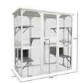 thumbnail image 6 of M optimized Cat Enclosure Outdoor Catio Large Wooden Cat Cage with Platform, Cat House Condo Indoor Pets House for Cats, Gray, 6 of 7