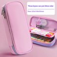 thumbnail image 3 of Hvmvliv Pencil Pouch Nylon Pencil Case Purecolor Large Capacity Pencil Bag Multifunctional Pencil Bag Cute Practical Pencil Bag Universal Multicolor Optional Pink, 3 of 7