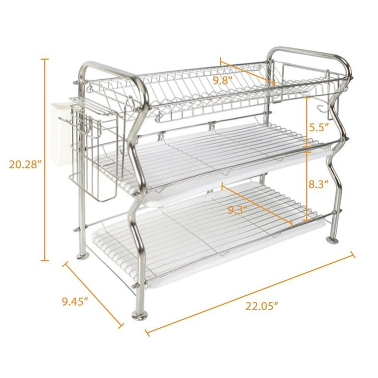 Kitchen Countertop 3 Tier Dish Rack Black Drainer 3 Levels Adjustable  Height in Large Capacity - China Kitchen Accessories and Storage Holders &  Racks price