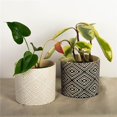 thumbnail image 1 of Black, White, Beige & White Aztec Pattern Planters - Set of 2, 1 of 1