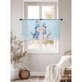 thumbnail image 3 of Light Blue Christmas Sheer Curtains 54 Inches Long 2 Panels Snowman with Cap Xmas Snowflake Light Filtering Semi Sheer Window Curtains Drapes for Bedroom Living Room 52"x54"x2, 3 of 7