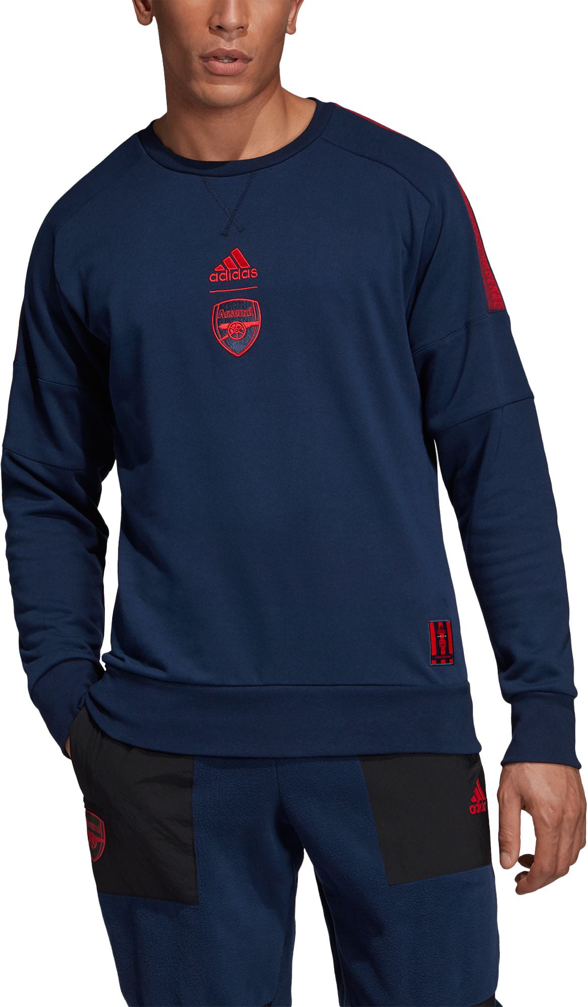adidas navy crew neck sweatshirt