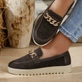 thumbnail image 6 of Wowcloth Metal Chain Decor Wool Loafers for Women – Comfortable Elevated Flat Sole with Wide Width Fall & Winter Casual Shoes for Everyday Outfits, 6 of 9