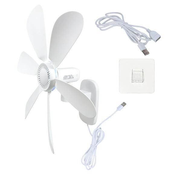 5V USB Wall Mounted Fan With 39.37inch USB Cord Space Saving Design Quiet Operate For Bedroom Kitchen Bathroom